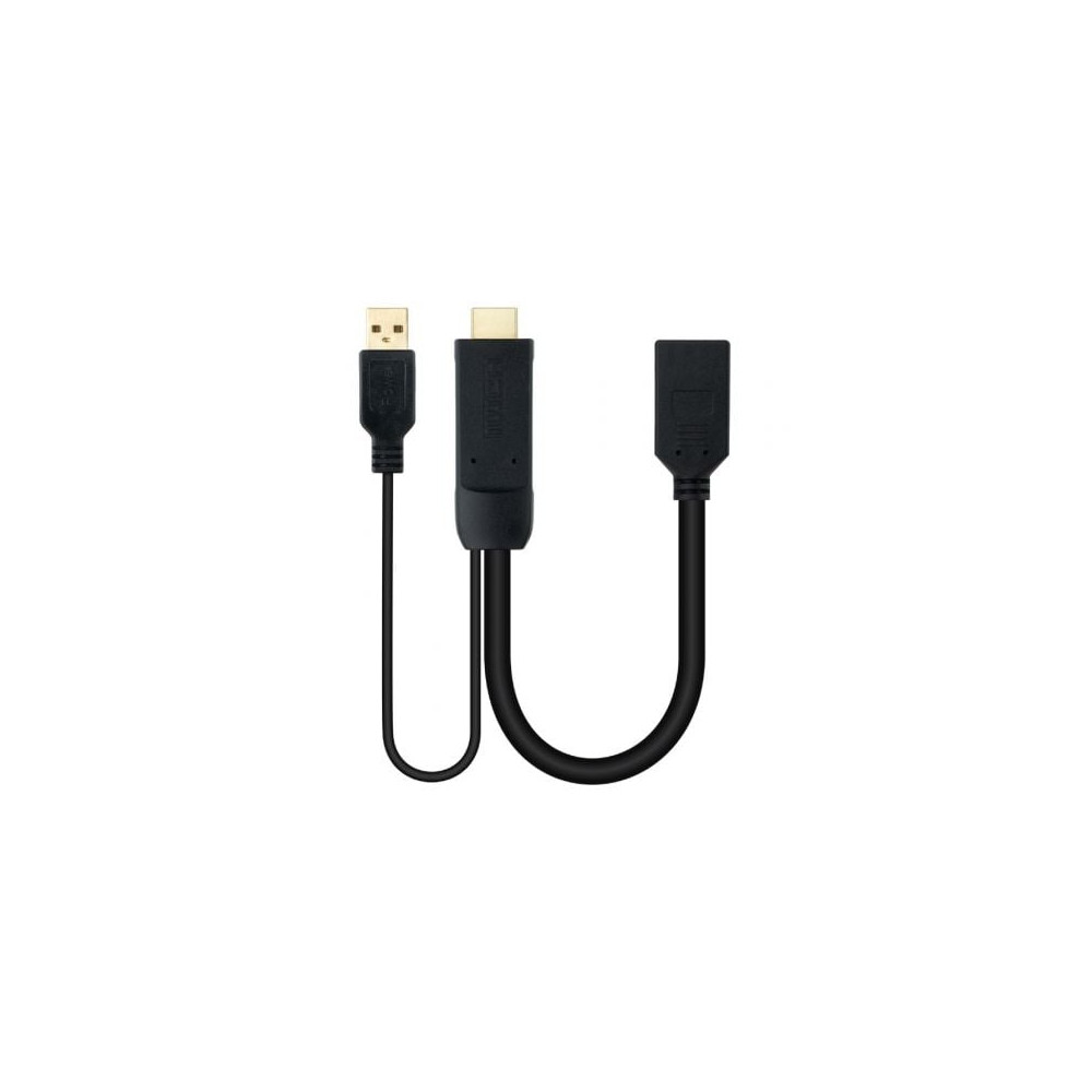 Cable Conversor Nanocable 10.16.0205/ HDMI Macho - DisplayPort Hembra/ 20cm/ Negro | HDMI