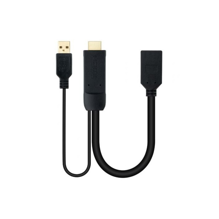 Cable Conversor Nanocable 10.16.0205/ HDMI Macho - DisplayPort Hembra/ 20cm/ Negro | HDMI
