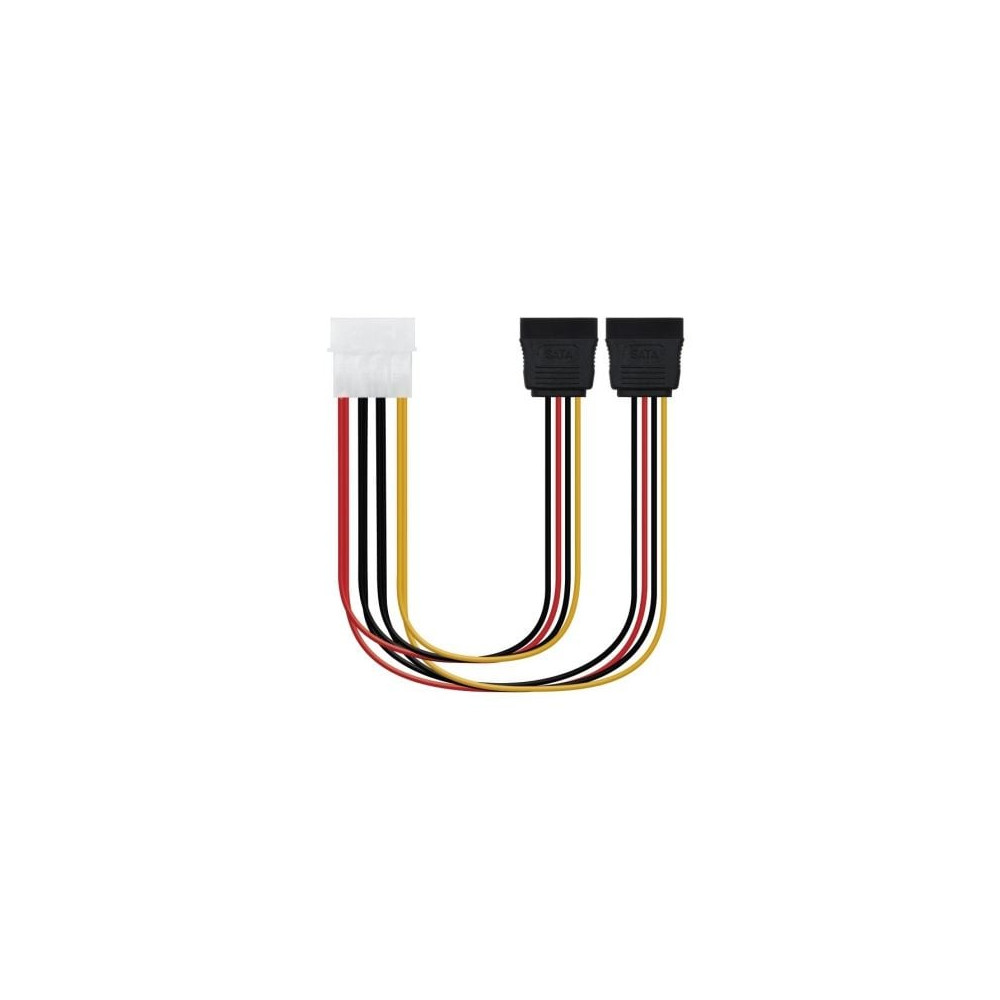 Cable Duplicador de Alimentación Nanocable 10.19.0101-OEM/ Molex Macho - 2x SATA Hembra/ 20cm | Alimentación y Datos