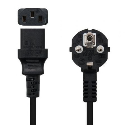 Cable Alimentación Nanocable 10.22.0103/ Schuko Macho - C13 Hembra/ 3m/ Negro | Alimentación y Datos