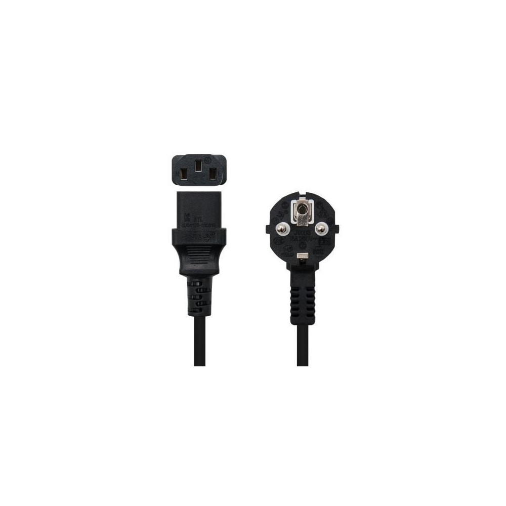 Cable Alimentación Nanocable 10.22.0103/ Schuko Macho - C13 Hembra/ 3m/ Negro | Alimentación y Datos
