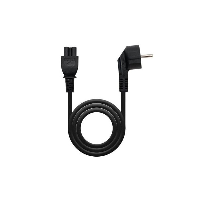 Cable Alimentación Trébol Nanocable 10.22.0302/ Schuko Macho - C5 Hembra/ 1.5m/ Negro | Alimentación y Datos
