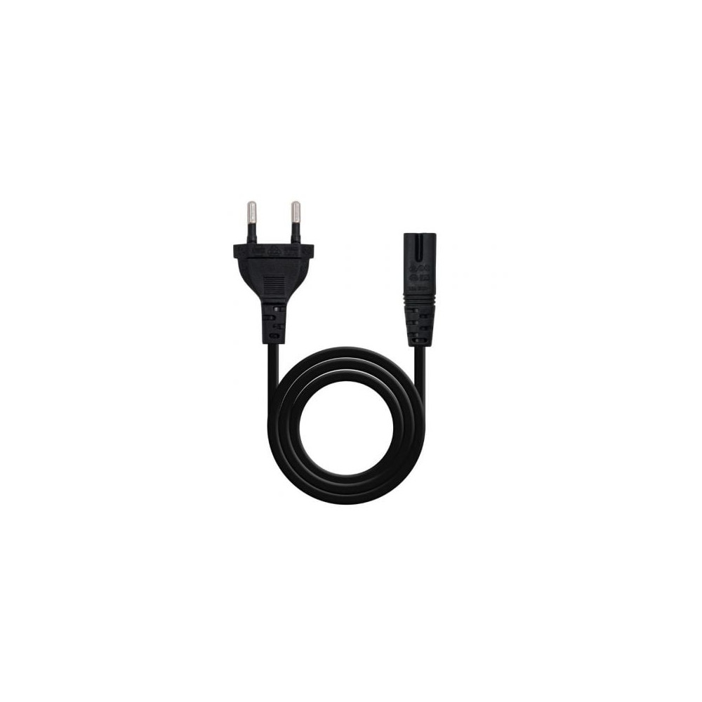Cable Alimentación Forma 8 Nanocable 10.22.0402-L300/ CEE7/16 Macho - C7 Hembra/ 3m/ Negro | Alimentación y Datos