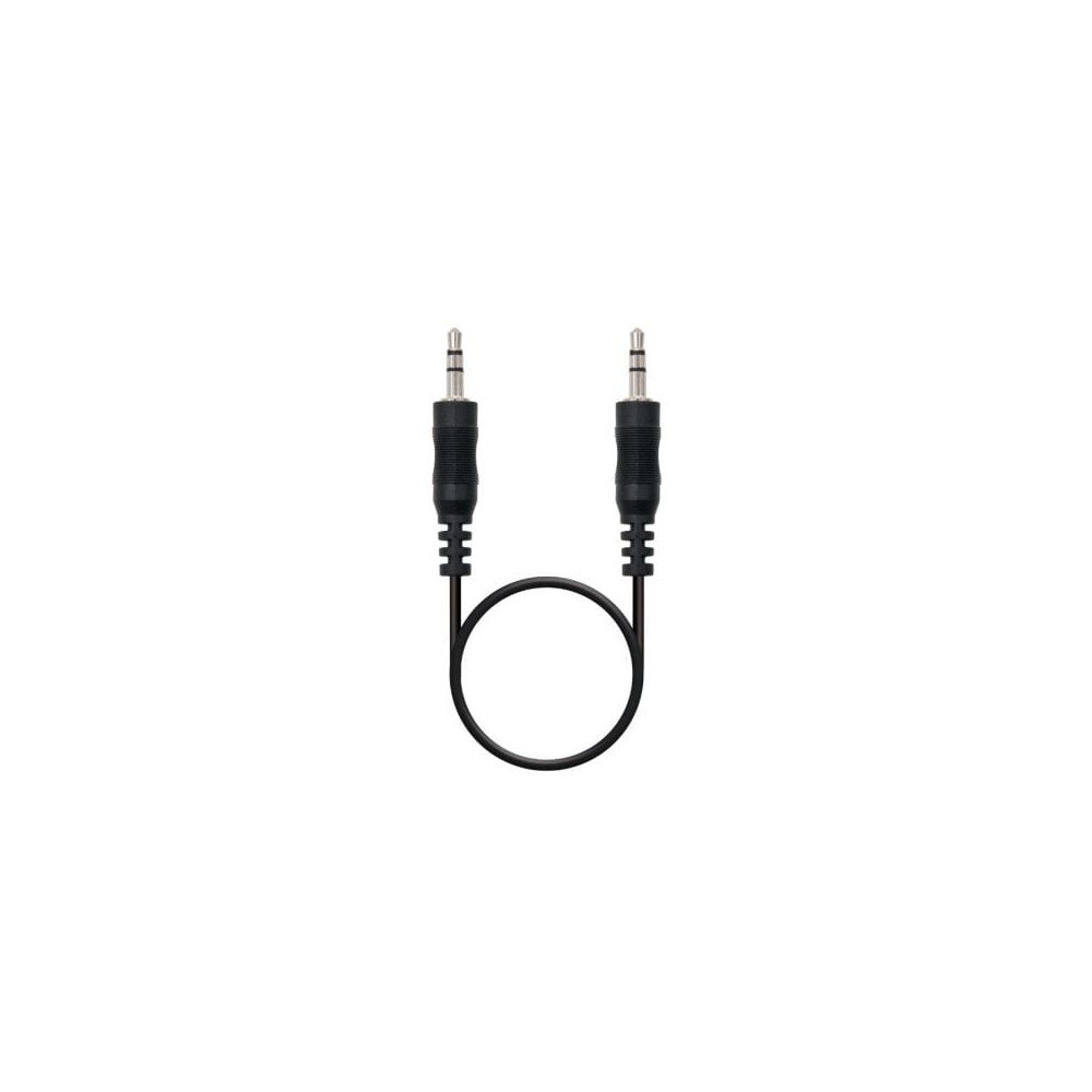 Cable Estéreo Nanocable 10.24.0100/ Jack 3.5 Macho - Jack 3.5 Macho/ 30cm/ Negro | Audio