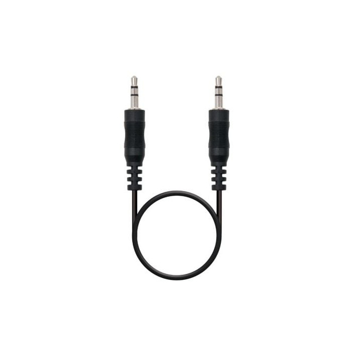 Cable Estéreo Nanocable 10.24.0100/ Jack 3.5 Macho - Jack 3.5 Macho/ 30cm/ Negro | Audio