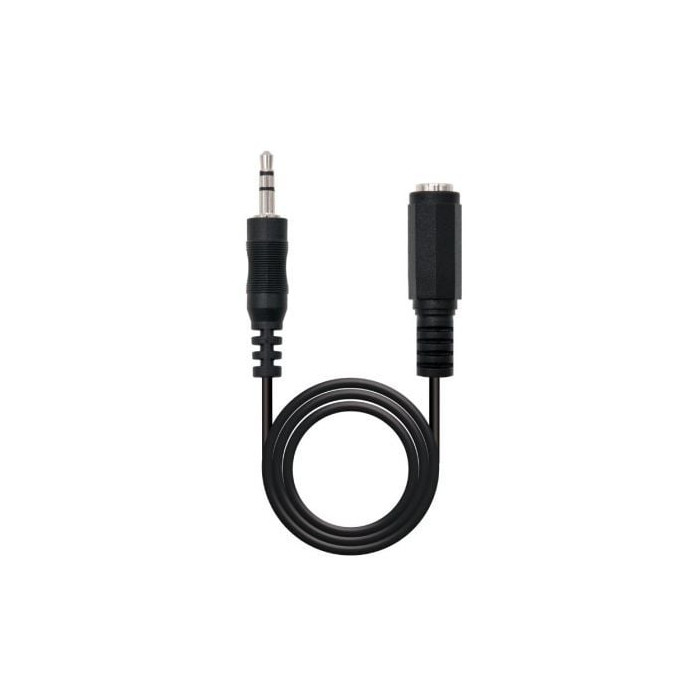 Cable Estéreo Nanocable 10.24.0203/ Jack 3.5 Macho - Jack 3.5 Hembra/ 3m/ Negro | Audio