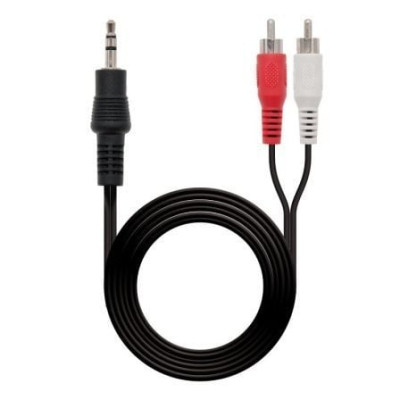 Cable Estéreo Nanocable 10.24.0301/ Jack 3.5 Macho - RCA Macho/ 1.5m/ Negro | Audio