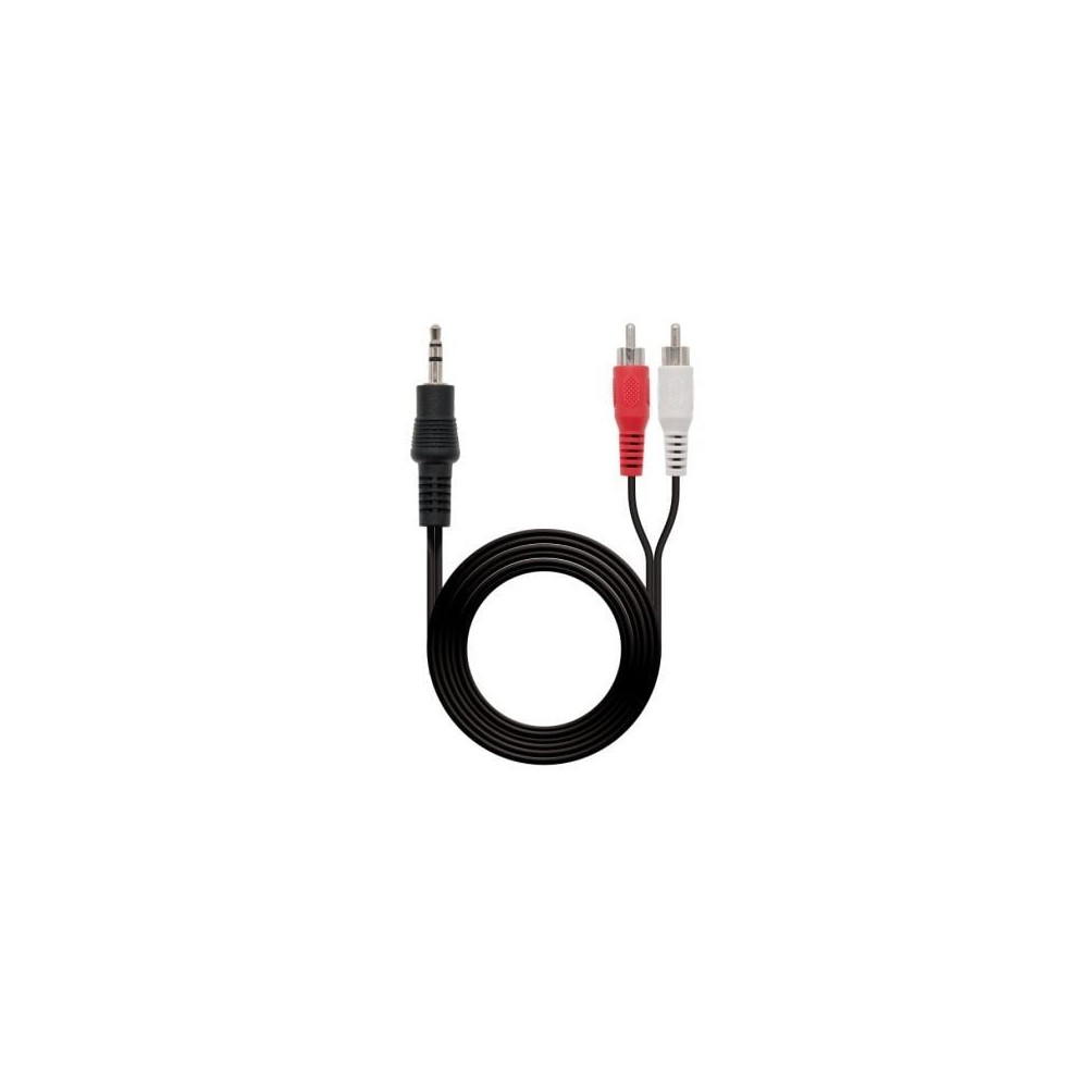 Cable Estéreo Nanocable 10.24.0305/ Jack 3.5 Macho - 2x RCA Macho/ 5m/ Negro | Audio