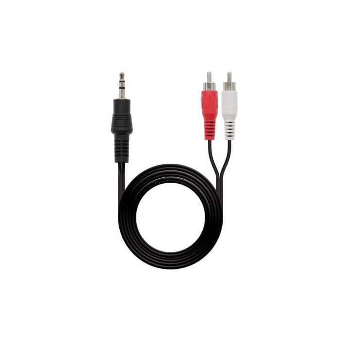 Cable Estéreo Nanocable 10.24.0305/ Jack 3.5 Macho - 2x RCA Macho/ 5m/ Negro | Audio