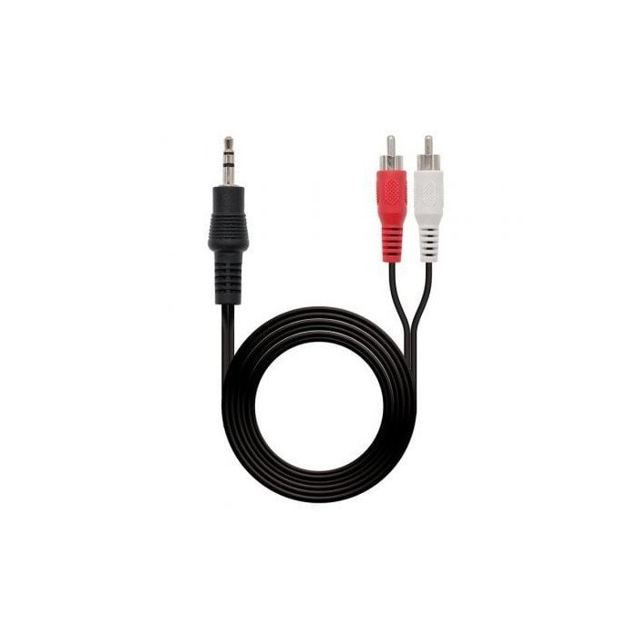 Cable Estéreo Nanocable 10.24.0310/ Jack 3.5 Macho - 2x RCA Macho/ 10m/ Negro | Audio