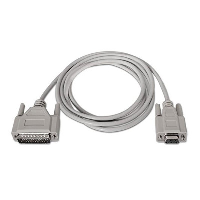 Cable Serie NULL Modem Nanocable 10.14.0802/ DB9 Hembra - DB25 Macho/ 1.8m/ Beige | Alimentación y Datos