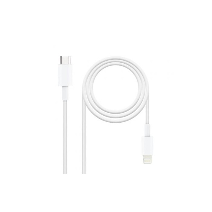 Cable USB 2.0 Tipo-C Lightning Nanocable 10.10.0600/ USB Tipo-C Macho - Lightning Macho/ 50cm/ Blanco | Lightning