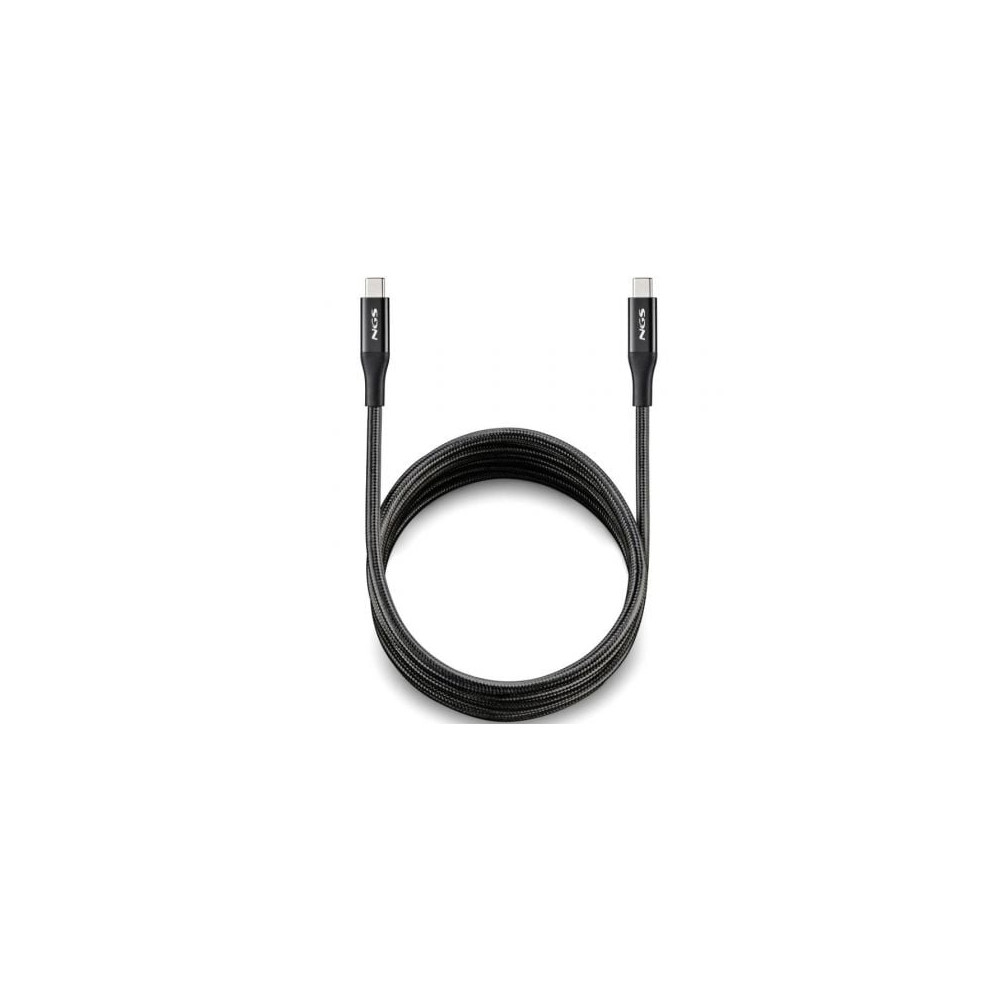 Cable USB 4.0 Tipo-C NGS KNOT/ USB Tipo-C Macho - USB Tipo-C Macho/ Hasta 240W/ 40Gbps/ 2m/ Negro | USB-C