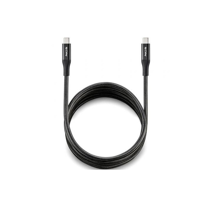 Cable USB 4.0 Tipo-C NGS KNOT/ USB Tipo-C Macho - USB Tipo-C Macho/ Hasta 240W/ 40Gbps/ 2m/ Negro | USB-C