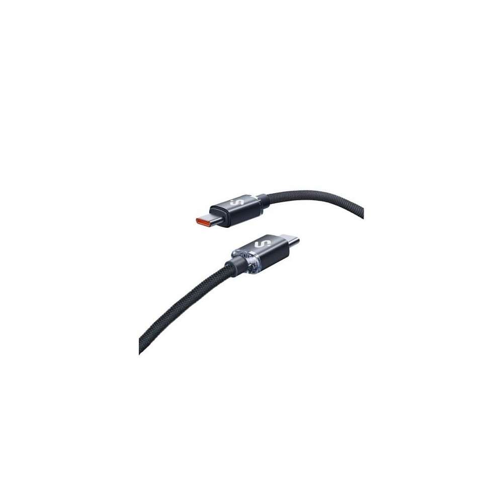 Cable USB 2.0 Tipo-C Subblim Optimus/ USB Tipo-C Macho - USB Tipo-C Macho/ Hasta 60W/ 480Mbps/ 1m/ Negro | USB-C