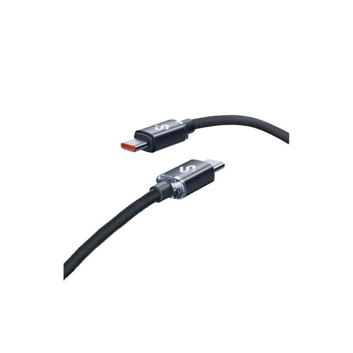 Cable USB 2.0 Tipo-C Subblim Optimus/ USB Tipo-C Macho - USB Tipo-C Macho/ Hasta 60W/ 480Mbps/ 1m/ Negro | USB-C