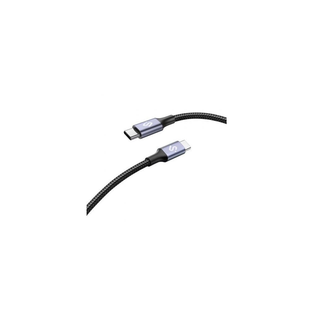 Cable USB 2.0 Tipo-C Subblim Plus/ USB Tipo-C Macho - USB Tipo-C Macho/ Hasta 100W/ 480Mbps/ 1m/ Negro | USB-C