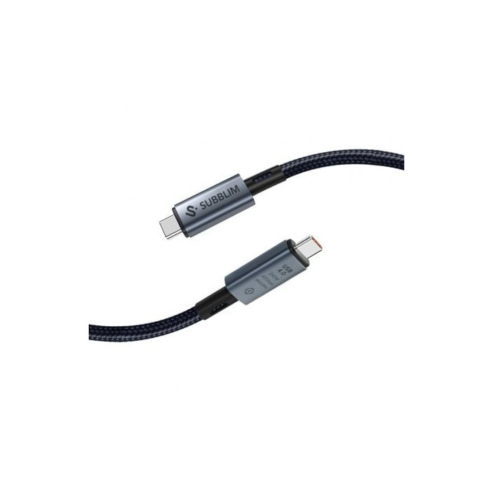 Cable USB 4.0 Tipo-C Subblim Cable High/ USB Tipo-C Macho - USB Tipo-C Macho/ Hasta 240W/ 40Gbps 1.5m/ Negro | USB-C