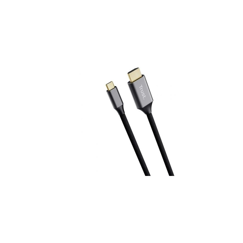 Cable Conversor HDMI 4K Trust CALYX/ USB Tipo-C Macho - HDMI Macho/ 2m/ Gris | HDMI