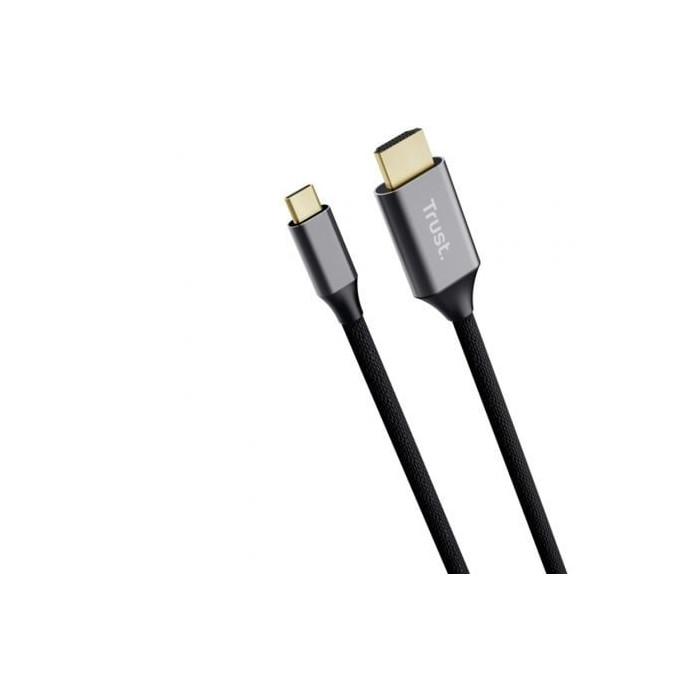 Cable Conversor HDMI 4K Trust CALYX/ USB Tipo-C Macho - HDMI Macho/ 2m/ Gris | HDMI
