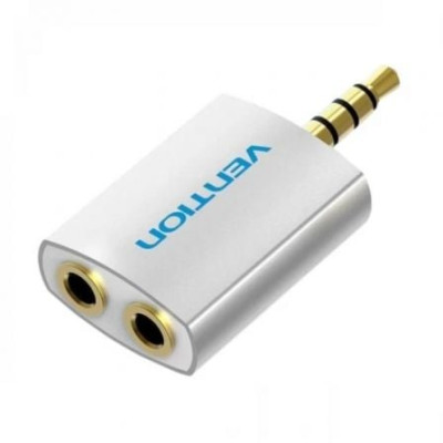 Adaptador Audio Vention BDAW0/ Jack 3.5 Macho - 2x Jack 3.5 Hembra/ Blanco | Audio