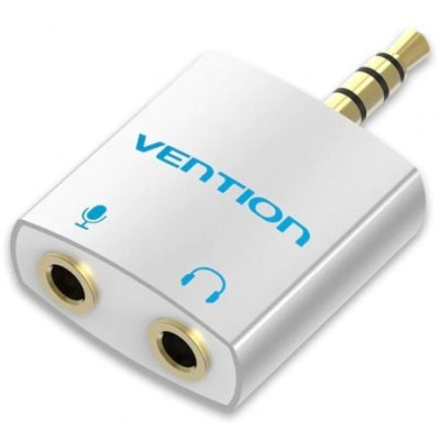 Adaptador Audio Vention BDBW0/ Jack 3.5 Macho - 2x Jack 3.5 Hembra/ Blanco | Audio