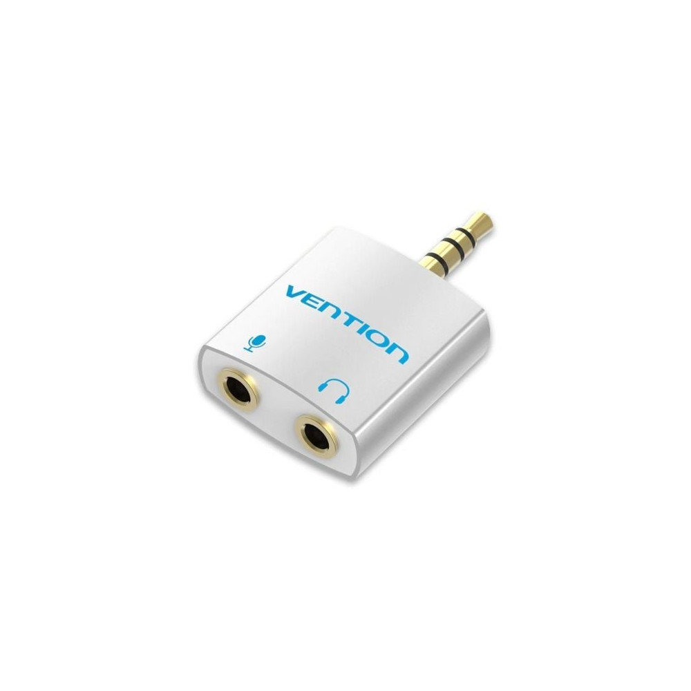 Adaptador Audio Vention BDBW0/ Jack 3.5 Macho - 2x Jack 3.5 Hembra/ Blanco | Audio