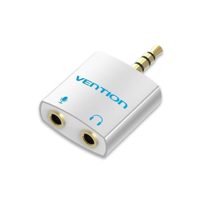 Adaptador Audio Vention BDBW0/ Jack 3.5 Macho - 2x Jack 3.5 Hembra/ Blanco | Audio