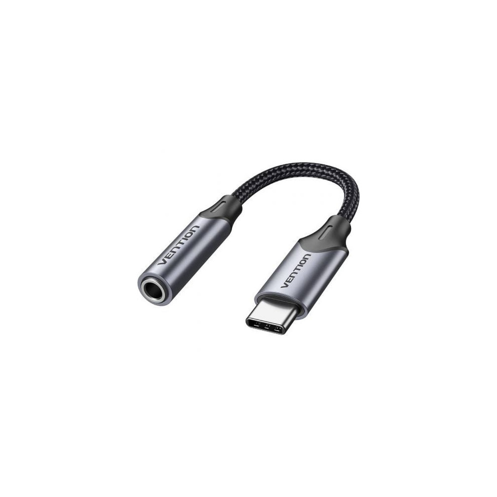 Adaptador Audio Vention BGMHA/ Jack 3.5 Hembra - USB Tipo-C Macho/ 10cm/ Gris | Audio