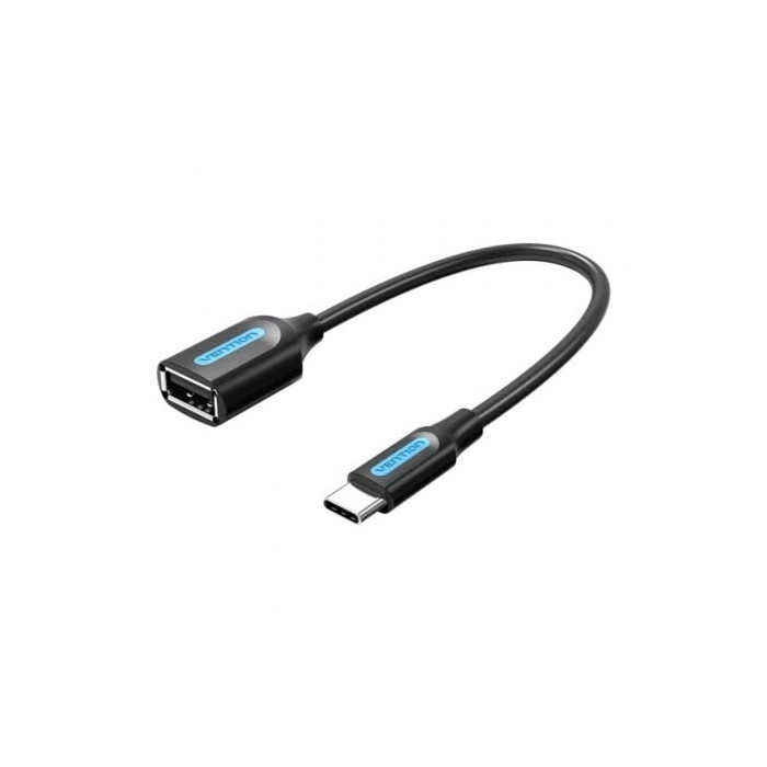Cable USB 2.0 Tipo-C Vention CCSBB/ USB Tipo-C Macho - USB Hembra/ 15cm/ 480Mbps/ Negro | USB