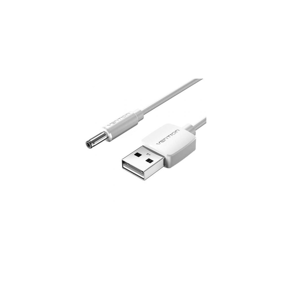 Cable Alimentación Vention CEXWF/ USB Macho - DC 3.5mm Macho/ 1m/ Blanco | DC/CA