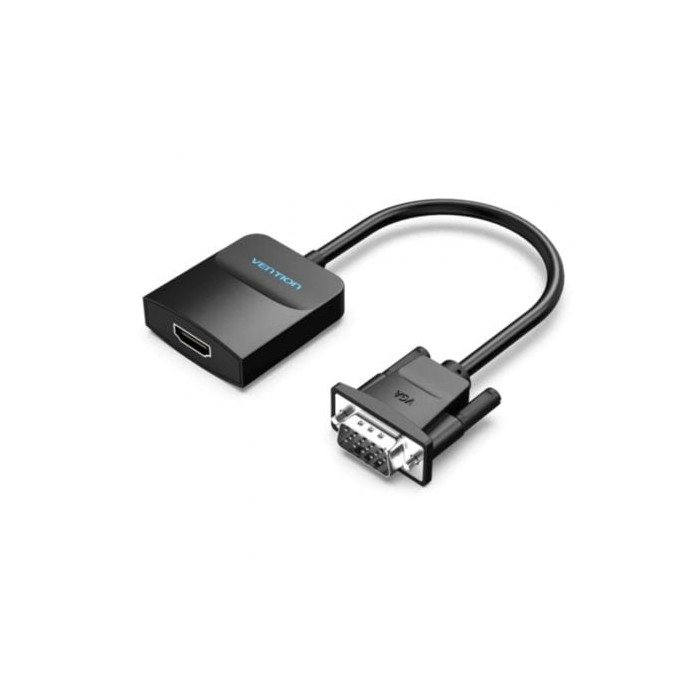 Conversor Vention ACNBB/ VGA Macho - HDMI Hembra/ 15cm/ Negro | VGA/DVI/DisplayPort