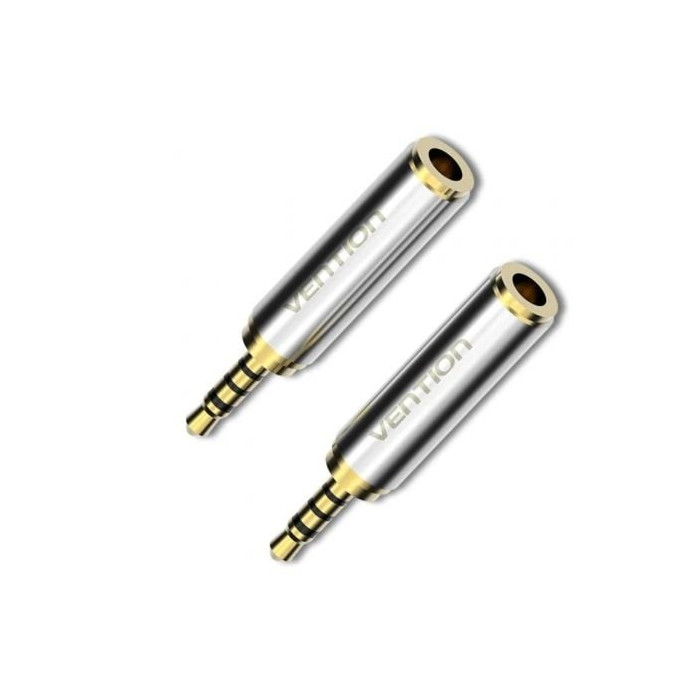 Adaptador Jack Vention VAB-S02/ Jack 2.5 Macho - Jack 3.5 Hembra/ Plata | Audio