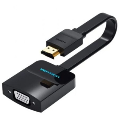 Conversor Vention 74345/ HDMI Macho/ VGA Hembra/ 15cm/ Negro | VGA/DVI/DisplayPort