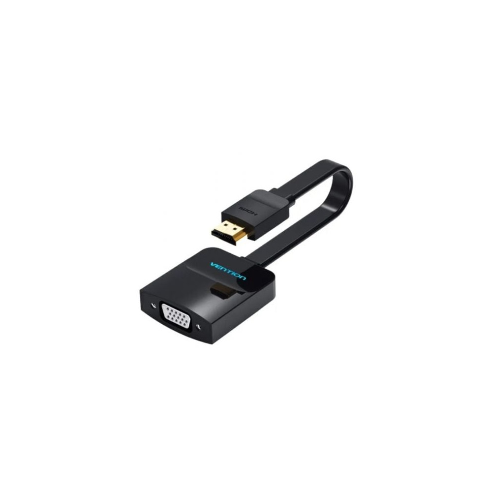 Conversor Vention 74345/ HDMI Macho/ VGA Hembra/ 15cm/ Negro | VGA/DVI/DisplayPort