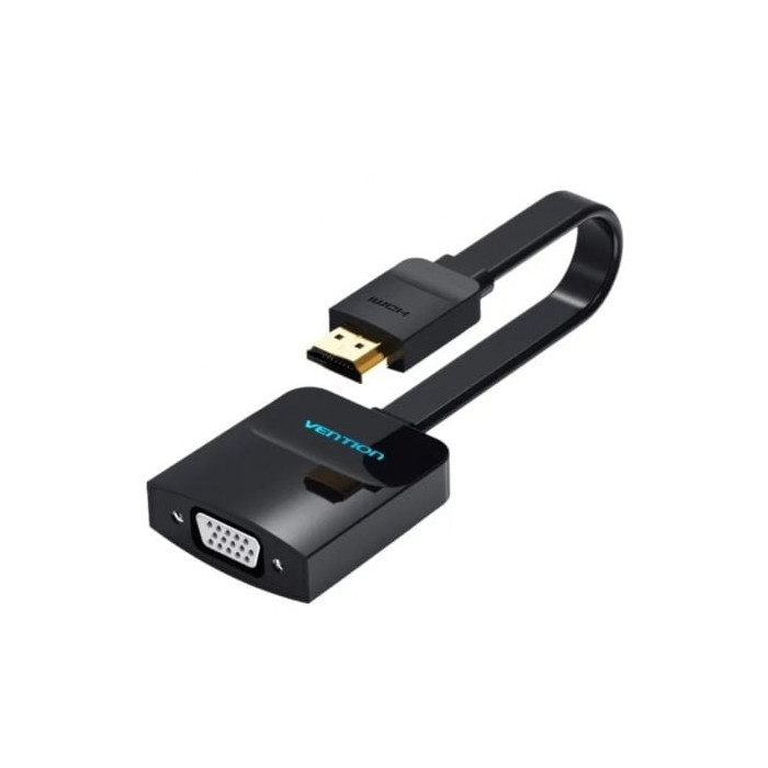 Conversor Vention 74345/ HDMI Macho/ VGA Hembra/ 15cm/ Negro | VGA/DVI/DisplayPort