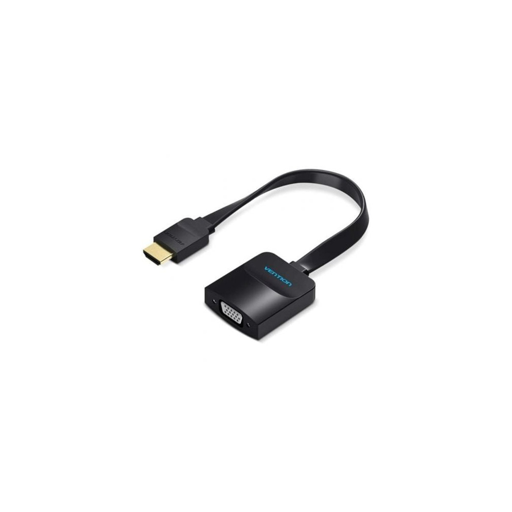 Cable Conversor Vention 74346/ HDMI Macho/ VGA Hembra - Jack 3.5 Hembra/ 20cm/ Negro | VGA/DVI/DisplayPort