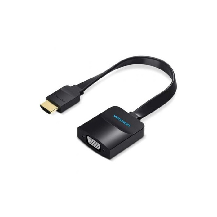 Cable Conversor Vention 74346/ HDMI Macho/ VGA Hembra - Jack 3.5 Hembra/ 20cm/ Negro | VGA/DVI/DisplayPort