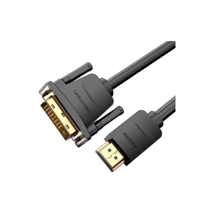 Cable Conversor Vention ABFBH/ DVI Macho - HDMI Macho/ 2m/ Negro | VGA/DVI/DisplayPort