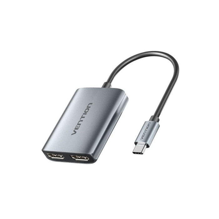 Cable Conversor Vention ACZHB/ USB Tipo-C Macho - 2x HDMI Macho/ Gris | HDMI