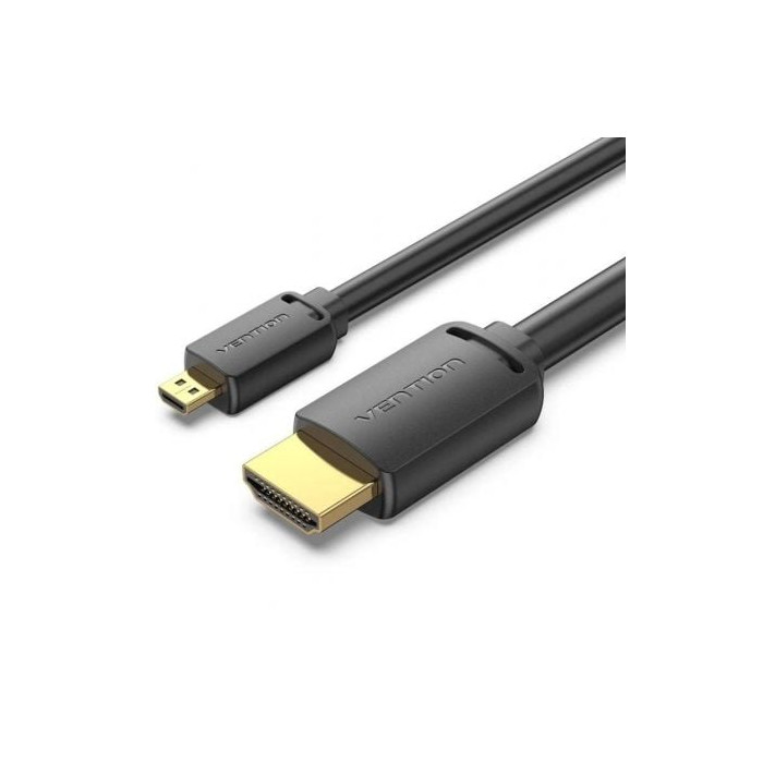 Cable Micro HDMI 2.0 4K Vention AGIBI/ HDMI Macho - Micro HDMI Macho/ 3m/ Negro | HDMI