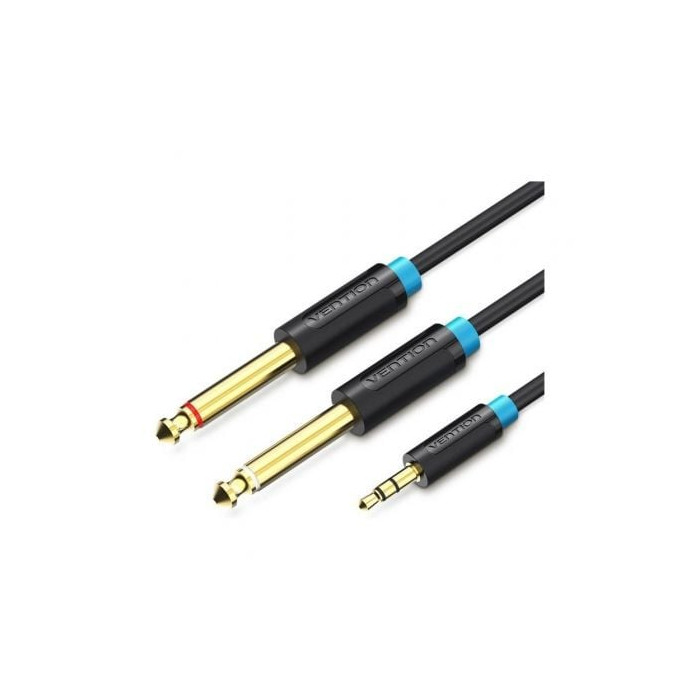 Cable Estéreo Vention BACBH/ Jack 3.5 Macho - 2x Jack 6.5 Macho/ 2m/ Negro | Audio