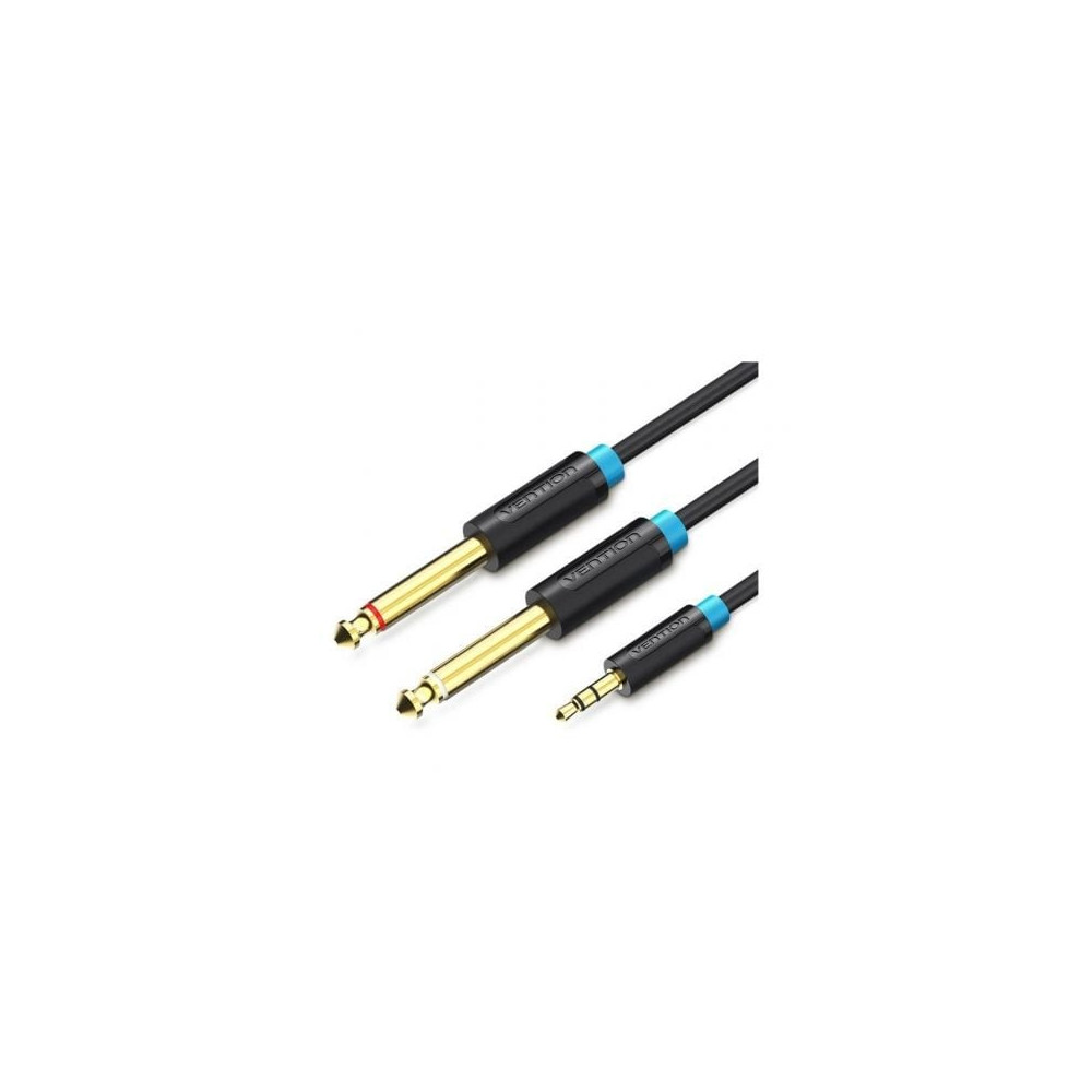 Cable Estéreo Vention BACBI/ Jack 3.5 Macho - 2x Jack 6.5 Macho/ 3m/ Negro | Audio