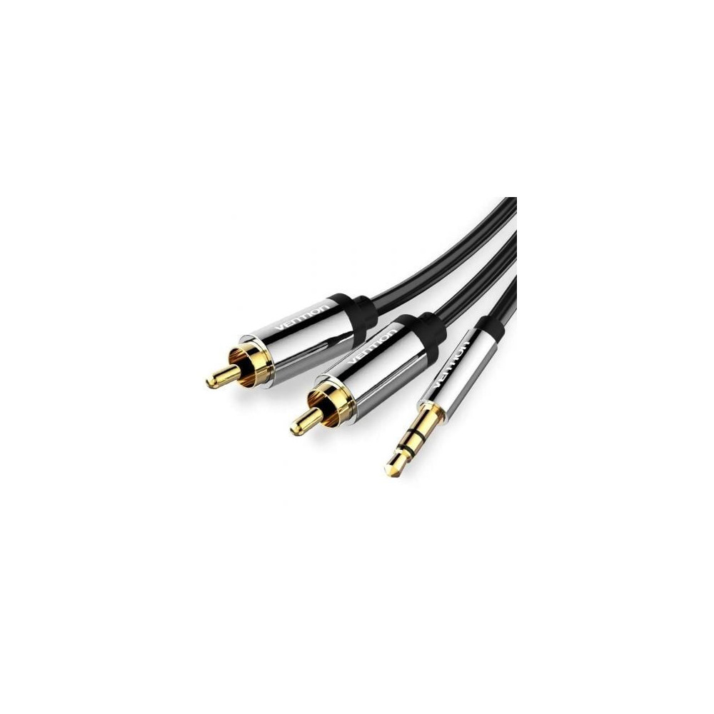 Cable Estéreo Vention BCFBF/ Jack 3.5 Macho - 2x RCA Macho/ 1m/ Negro | Audio