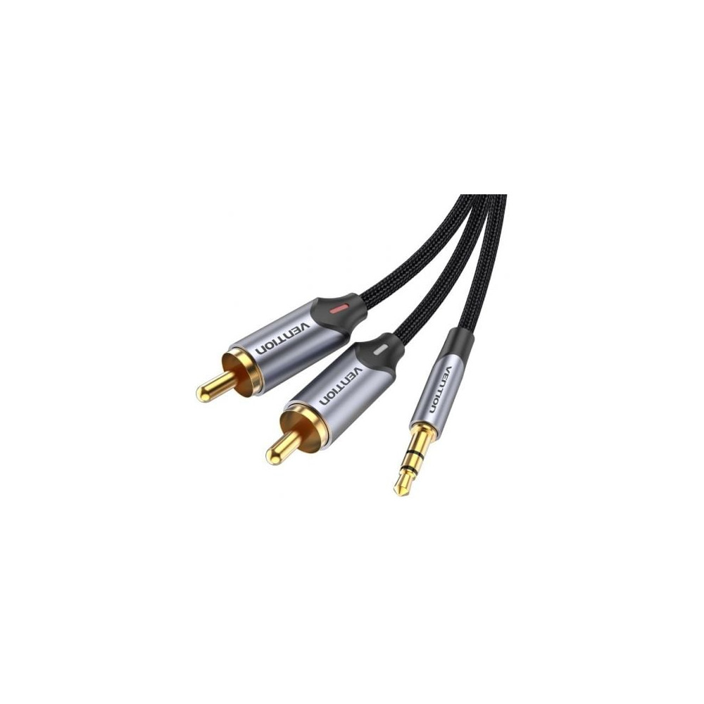 Cable Audio Vention BCNBG/ 2x RCA Macho - Jack 3.5 Macho/ 1.5m/ Gris | Audio