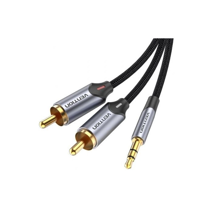 Cable Audio Vention BCNBG/ 2x RCA Macho - Jack 3.5 Macho/ 1.5m/ Gris | Audio