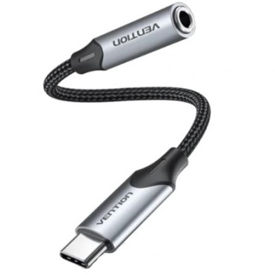 Conversor Vention BGMHF/ Jack 3.5 Hembra - USB Tipo-C Macho/ 1m/ Gris | Audio