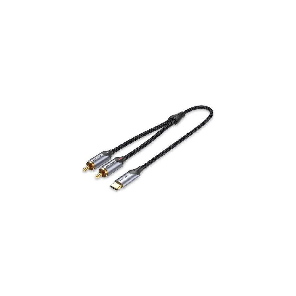 Cable Conversor Vention BGUHG/ 2x RCA Macho - USB Tipo-C Macho/ 1.5m/ Gris | Audio