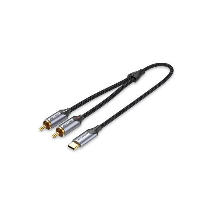 Cable Conversor Vention BGUHG/ 2x RCA Macho - USB Tipo-C Macho/ 1.5m/ Gris | Audio