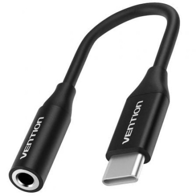 Conversor Vention BIHBA/ Jack 3.5 Hembra - USB Tipo-C Macho/ 10cm/ Negro | Audio